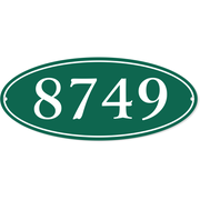 Oval Border 5" x 12" House Number Sign 