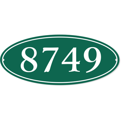 Oval Border House Number Sign | 5" x 12"