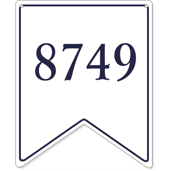 Bunting Border 12" x 10" House Number Sign 