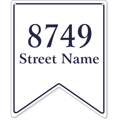 Bunting Border Home Address Sign w/ Street Name | 12" x 10"