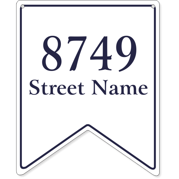 Bunting Border Street Name 12" x 10" Home Address Sign