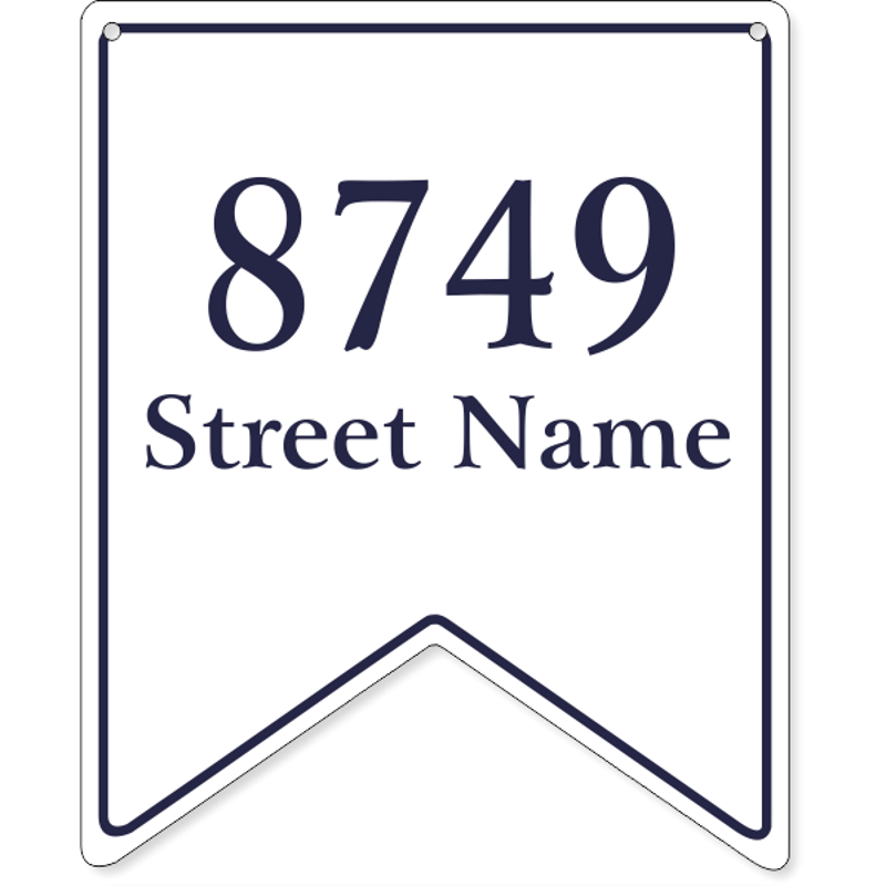 Bunting Border Home Address Sign w/ Street Name | 12" x 10"