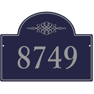 Crest Border House Number Sign | 11" x 15"