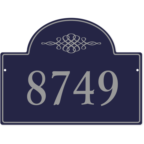 Crest Border 11" x 15" House Number Sign 