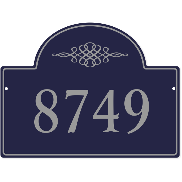 Crest Border 11" x 15" House Number Sign 