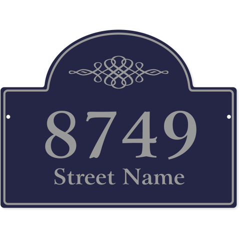 Crest Border Street Name 11" x 15" Home Address Sign