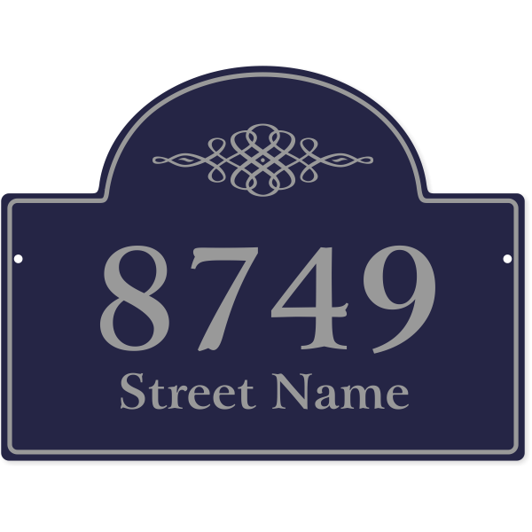 Crest Border Street Name 11" x 15" Home Address Sign