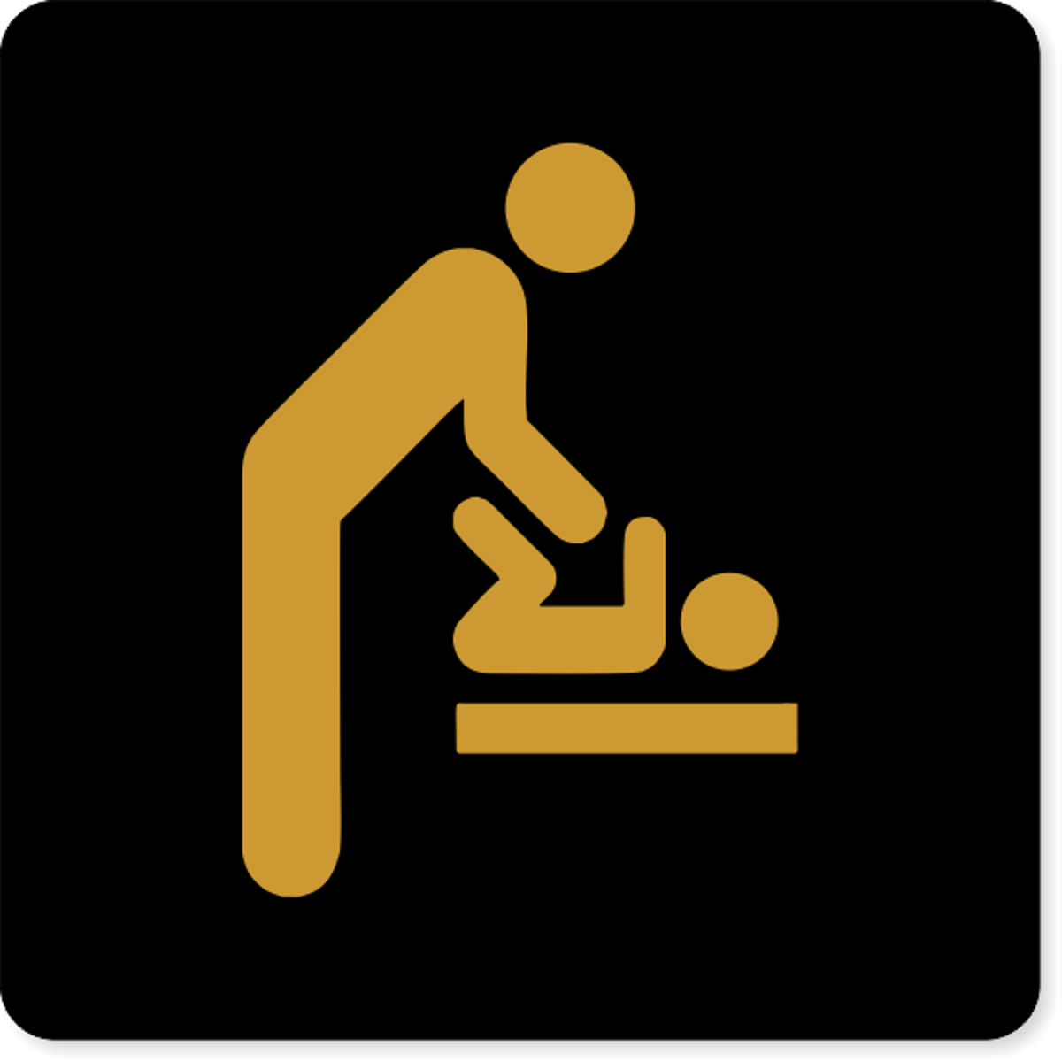 Male Icon Baby Changing Engraved Plastic Sign