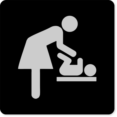 Female Icon Baby Changing Engraved Plastic Sign