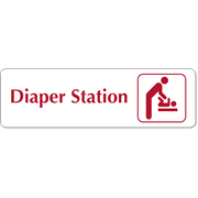 Diaper Station Male Icon Engraved Plastic Sign | 3" x 10"