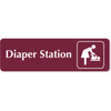Diaper Station Female Icon Engraved Plastic Sign | 3" x 10"