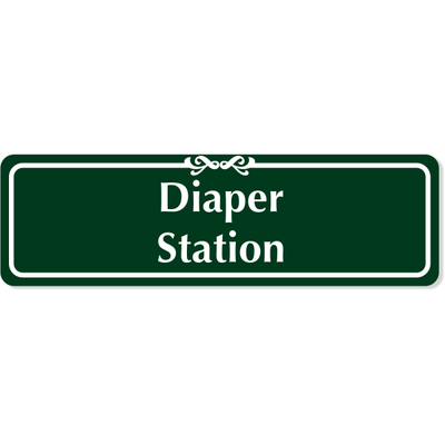 Diaper Station Engraved Plastic Sign | 3" x 10"