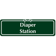Diaper Station Engraved Plastic Sign | 3" x 10"