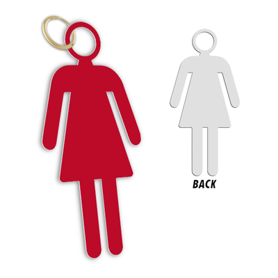 Plastic Female Cutout Bathroom Key Chain - alternate view