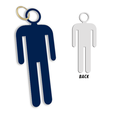 Plastic Male Cutout Bathroom Key Chain - alternate view