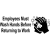 Employees Must Wash Hands Die Cut Vinyl Decal | 4" x 10"