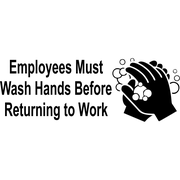 4" x 10" Employees Must Wash Hands Die Cut Vinyl Decal