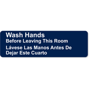 Bilingual Wash Hands Before Leaving Engraved Plastic Sign | 3" x 10"