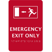 ADA Compliant 9" x 6" Emergency Exit Only Sign 