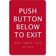 ADA Braille 9" x 6" Push Button Exit Sign