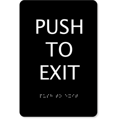ADA Push To Exit Sign | 9" x 6"