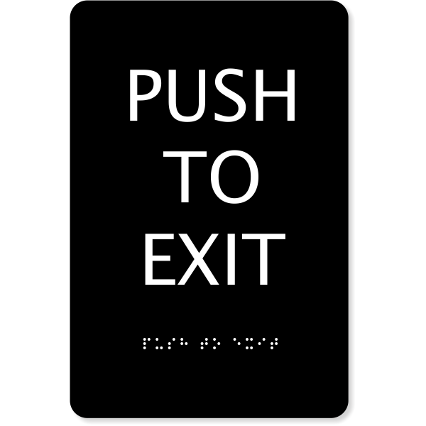 ADA Push To Exit 9" x 6" Sign