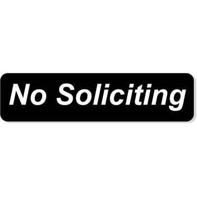 No Soliciting Engraved Sign | 2" x 8"