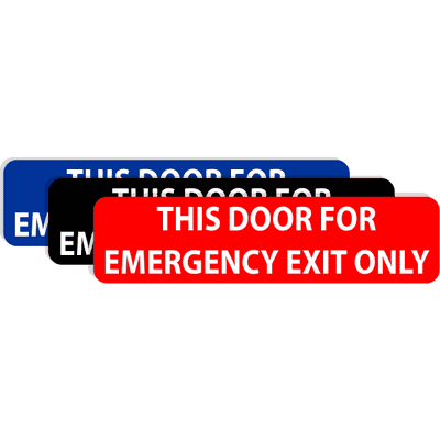 Emergency Exit Only 2" x 8" Sign - alternate view