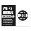 Custom Logo We're Hiring Yard Sign In Black - 18x24 Size