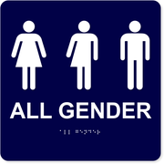All Gender with Icons 10" x 10" ADA Compliant Sign