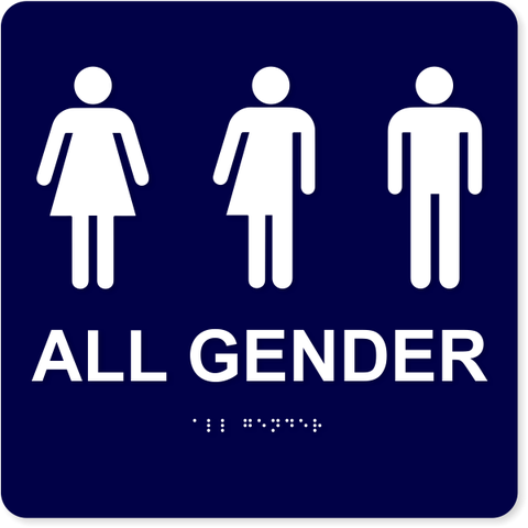 All Gender with Icons 10" x 10" ADA Compliant Sign
