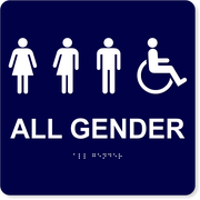 All Gender Handicapped Sign 10" x 10" ADA Compliant 