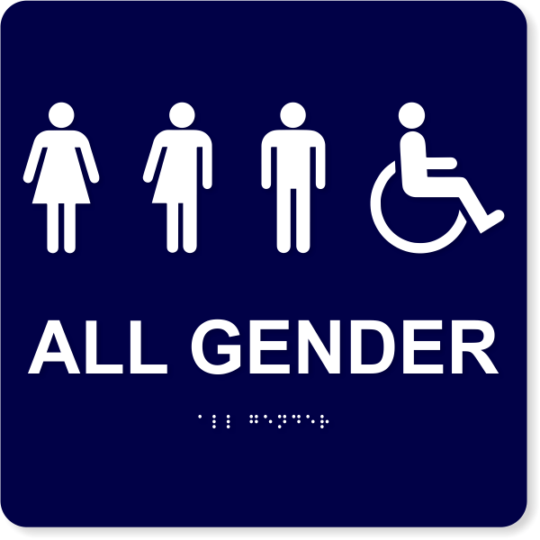 All Gender Handicapped Sign 10" x 10" ADA Compliant