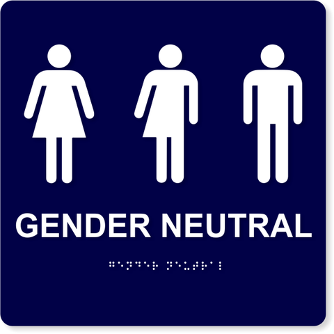 Gender Neutral with Icons 10" x 10" ADA Compliant 