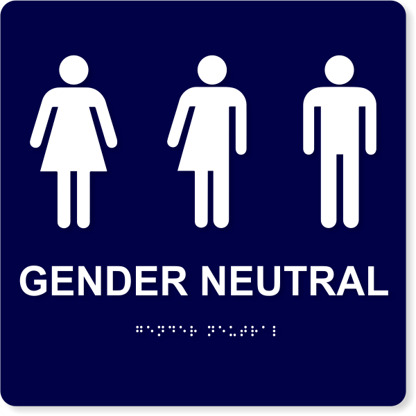 Gender Neutral with Icons 10" x 10" ADA Compliant 