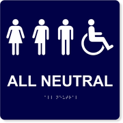All Neutral 10" x 10" Handicapped Sign 
