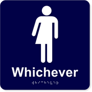 ADA Compliant 8" x 8" Whichever Restroom Sign