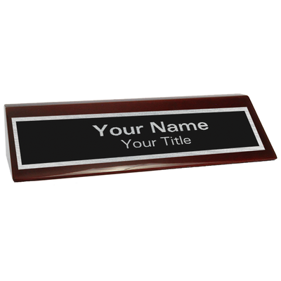 Custom 2" x 8" Glossy Rosewood Desk Wedge - alternate view