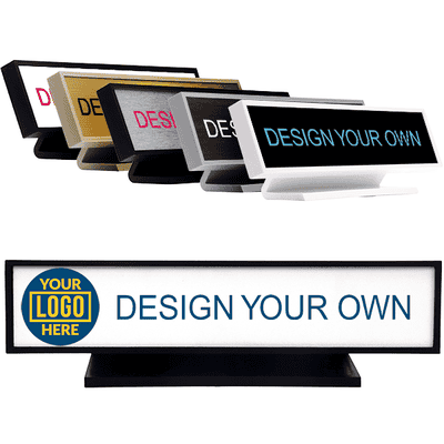 Square Corner Full Color Desk Sign - 2" x 9"