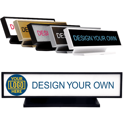 Square Corner Full Color Desk Sign - 2" x 9"