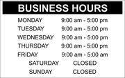 Business Hours - 10" x 16" Engraved Sign