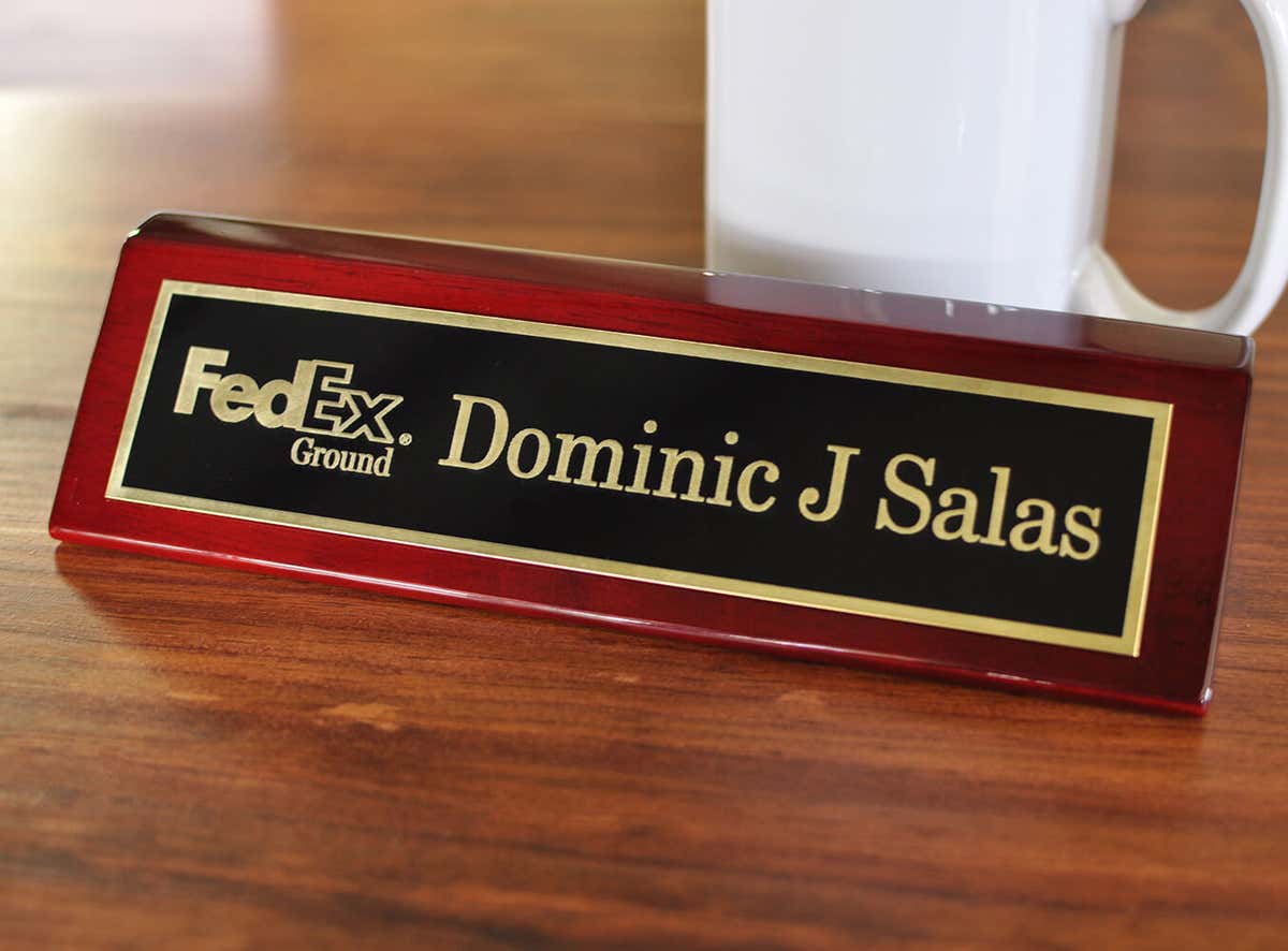 Executive Brass Name Plate With Logo