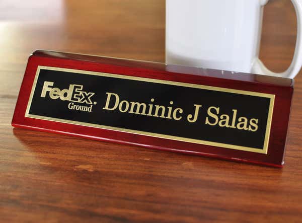 Executive Piano Rosewood 2" x 8" Logo Name Plate