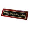 Executive Brass Name Plate With Logo - Piano Rosewood Finish 2" x 8"