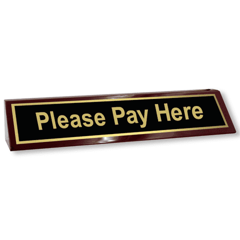 Please Pay Here Desk Wedge
