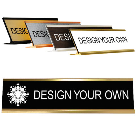 2" x 8" Engraved Desk Plate with Holder