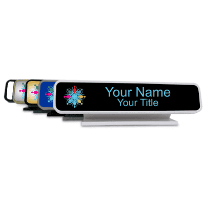 Rounded 2" x 9" Full Color Desk Sign - alternate view