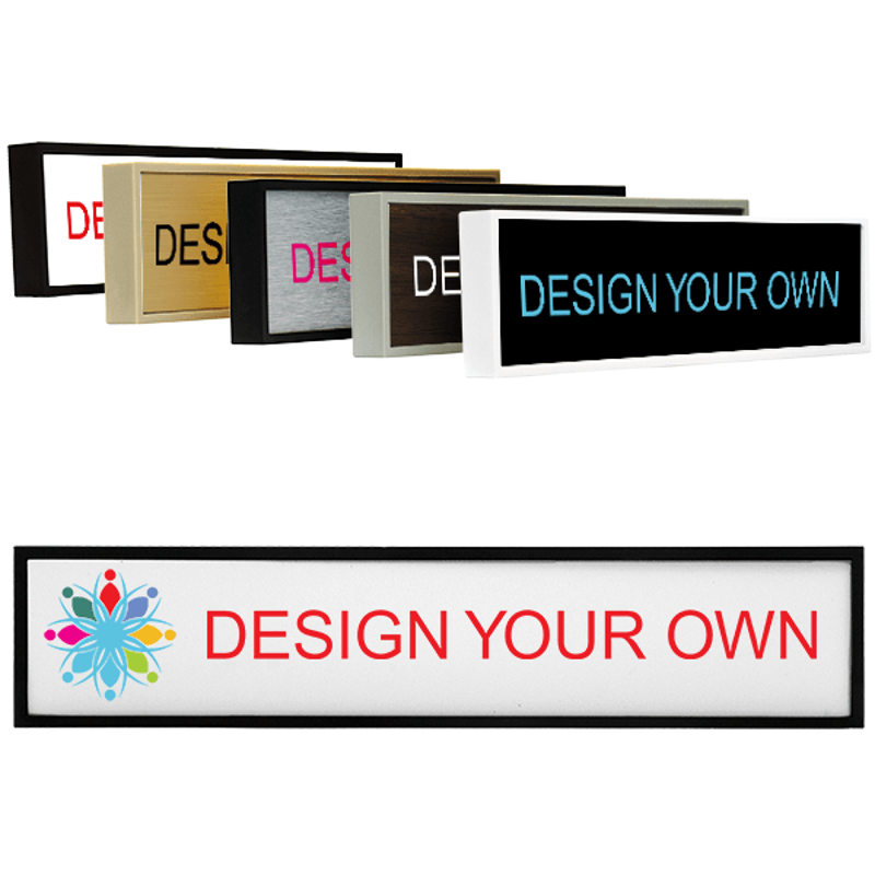 Plastic Square Corner Wall Sign with Color Insert (8129, 3128)
