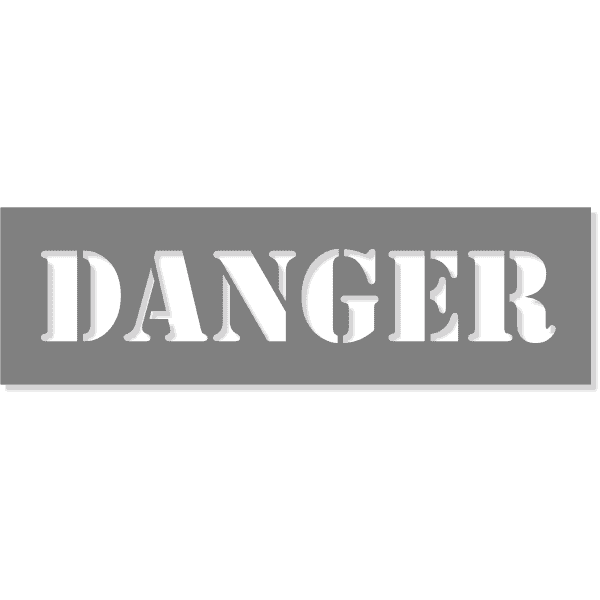 3" Letter 6" x 20" Danger Stencil