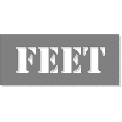 3" Letter Feet Stencil | 6" x 14"